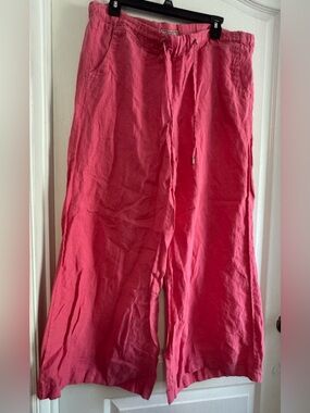 Guess Linen-Blend Wide Leg Skirt - Pink XL